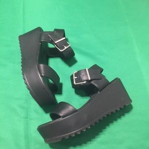 Platform Black Sandals